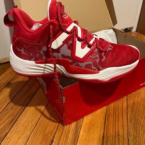 New Balance Red and White Athletic Shoes
